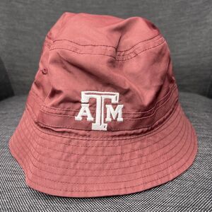 Texas A&M Aggies Logo Bucket Hat Reversible Maroon Grey Nylon Top Of The World